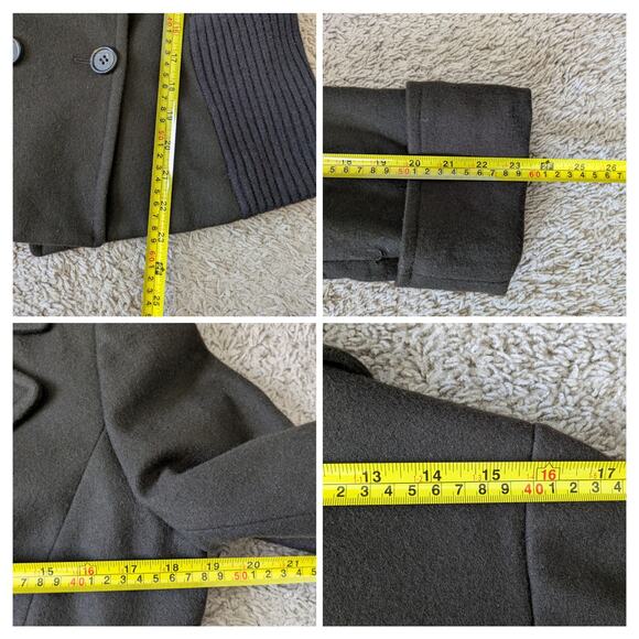 Tahari ASL Pea Coat Blazer Womens 6 Brown Wool Career Work Preppy Old Money - Picture 6 of 9